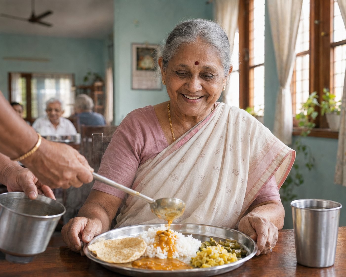 A warm home-cooked meal being served